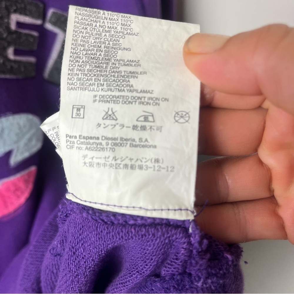 DIESEL Sunset Graphic Purple Sweatshirt Size XL - Picture 8 of 8